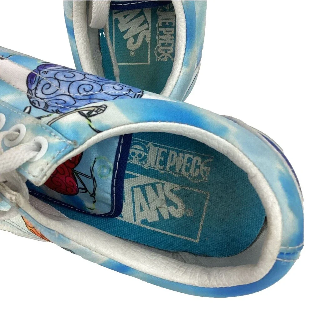 VANS x One Piece Old Skool-Women's 8.5/Mens 7-Devil Fruit-Blue Anime Skate Shoes
